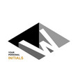 isometric letter w template for creating logos vector image