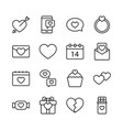 valentine icon set happy day vector image