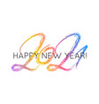 2021 happy new year hand drawn text lettering vector image vector image