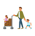 family with suitcases vector image vector image