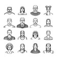 human avatars collection diverse faces of people vector image vector image
