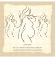 pregnant woman silhouettes vintage poster vector image