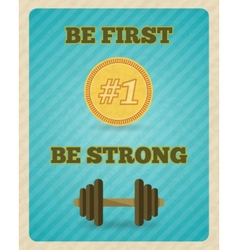 Fitness strength exercise motivation poster Vector Image