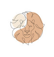 astrological leo zodiac sign one line drawing vector image