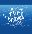 banner for air travel with aircrafts in the sky vector image