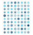 different blue snowflakes vector image