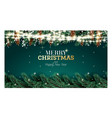 greeting card with fir branch neon garland cones vector image vector image