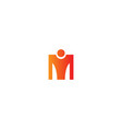 m initial person sign logo vector image vector image