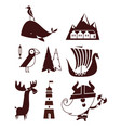 norway flat simple travel style vector image