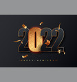 2022 new year sign black numbers with golden vector image vector image