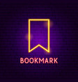 bookmark neon label vector image vector image