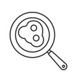 fried eggs on pan linear icon vector image vector image
