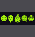 halloween smiling creepy faces ghostly zombie vector image vector image