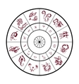 zodiac circle with horoscope signs vector image