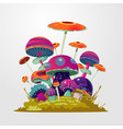 cartoon fantasy mushroom background vector image