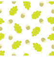 seamless pattern acorns and oak leaf vector image vector image
