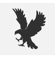 silhouette flying eagle on a white background vector image vector image