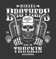 skull trucker print vector image vector image