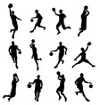 basketball player silhouettes vector image vector image