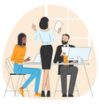men and women taking part in business meeting vector image vector image
