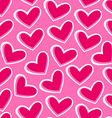 pink hearts in a seamless pattern vector image vector image