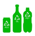 recycle garbage - plastic aluminium glass vector image vector image