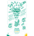 stages of a sales funnel digital marketing vector image