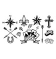 vintage monochrome tattoo icons set vector image vector image