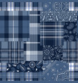 bandana motifs and tartan plaid fabric patchwork vector image vector image