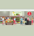 Customer shopping at electronic department store Vector Image