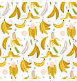linear hand drawn bananas seamless pattern vector image vector image