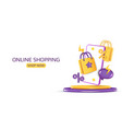 online shoppingthe concept of mobile marketing vector image