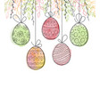 easter greeting card with eggs vector image vector image