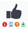 like sign icon hand finger up symbol vector image