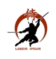 oriental martial arts samurai fight club logo vector image vector image