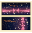 background with pink ribbon vector image