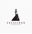 minimalist excalibur logo icon template vector image