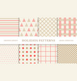 winter holidays seamless patterns vector image