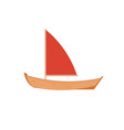 wooden sailboat on white background vector image vector image