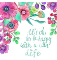 colorful floral card with leaves and flowers vector image