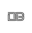 initial letter g d logo template with chain vector image