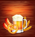 oktoberfest poster concept on wooden background vector image vector image