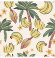 summer tropical seamless pattern palm trees vector image