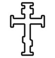 crucifix icon orthodox christian cross line vector image