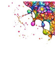 rainbow alcohol ink border decoration vector image vector image