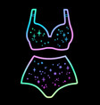 set black luxury womens underwear decorated vector image