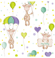 baby giraffe background seamless pattern vector image
