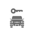 car key automobile blocked grey icon vector image