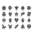 christmas gingerbread silhouette icons set vector image