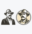 farmer portrait sketch agriculture farm symbol vector image vector image